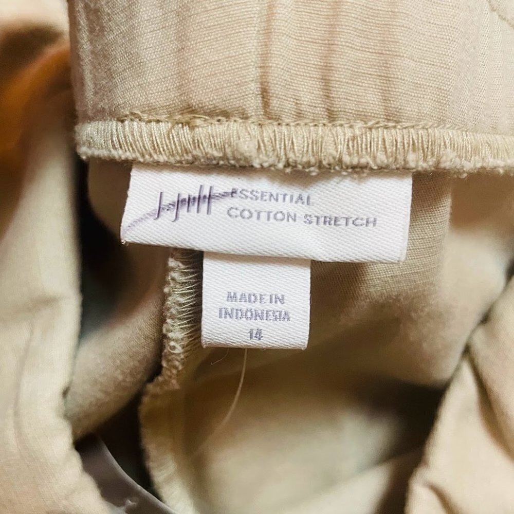 NWT J. Jill Pant Trouser Cotton Stretch Neutral Sesame Tan Stretch Pull On Zippe - Picture 9 of 12